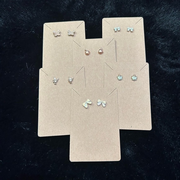 Set of 6 Assorted Stud Earrings – Novelty & Gemstone-Inspired Designs - Picture 3 of 10